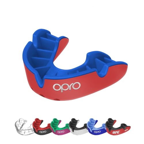 OPRO Silver Level Sport-Mundschutz für Erwachsene und Jugendliche, Zahnschutz mit neuem Anpassungswerkzeug für Hockey, Rugby, Boxen (Rot, Jugend) von Opro
