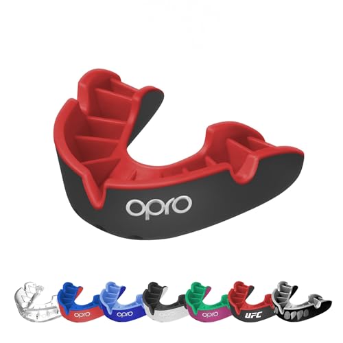 OPRO Silver Level Sport-Mundschutz für Erwachsene und Jugendliche, Zahnschutz mit neuem Anpassungswerkzeug für Hockey, Rugby, Boxen (Schwarz, Erwachsene) von Opro