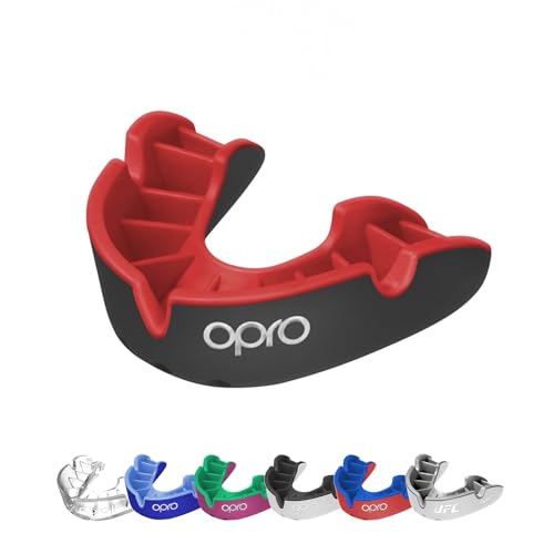 OPRO Silver Level Sport-Mundschutz für Erwachsene und Jugendliche, Zahnschutz mit neuem Anpassungswerkzeug für Hockey, Rugby, Boxen (Schwarz, Jugend) von Opro