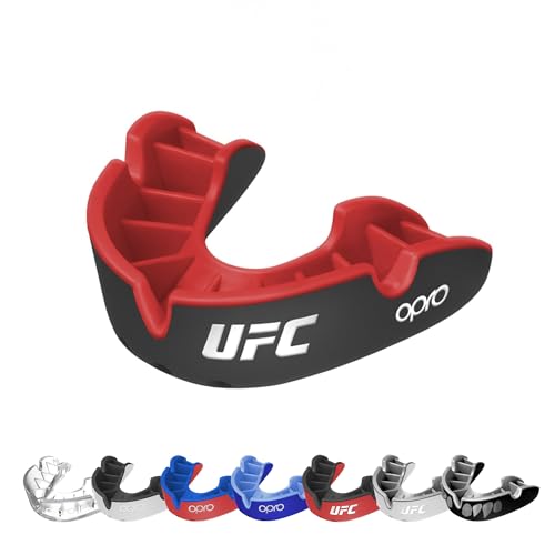 OPRO Silver Level UFC-Sport-Mundschutz für Erwachsene und Jugendliche, Zahnschutz mit neuem Anpassungswerkzeug für Kampfsport, Boxen, BJJ (UFC - Schwarz, Erwachsene) von Opro