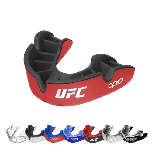 OPRO Silver Level UFC-Sport-Mundschutz für Erwachsene und Jugendliche, Zahnschutz mit neuem Anpassungswerkzeug für Kampfsport, Boxen, BJJ (UFC - Rot, Erwachsene) von Opro