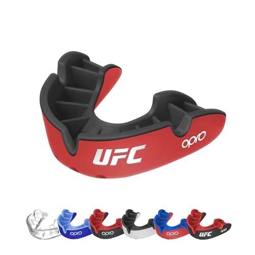OPRO Silver Level UFC-Sport-Mundschutz für Erwachsene und Jugendliche, Zahnschutz mit neuem Anpassungswerkzeug für Kampfsport, Boxen, BJJ (UFC - Rot, Jugend) von Opro
