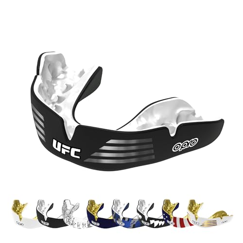 OPRO UFC Instant Custom-Fit Mundschutz, revolutionäre Anpassungstechnologie für ultimativen Komfort und Schutz, Zahnschutz für Boxen, Kampfsport (UFC Schwarz, Erwachsene) von Opro