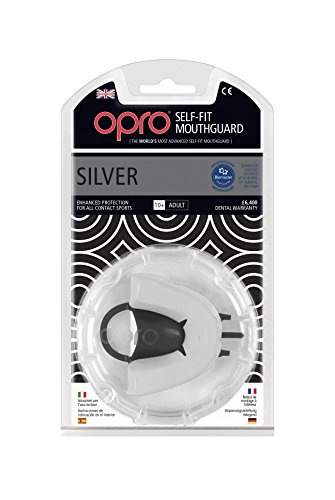Opro Silver Gen 2 Gummi-Mundschutz  One Size Weiß / Schwarz von Opro
