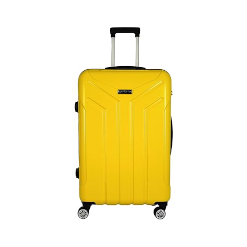 Optimumx Komfort Großer Koffer - Hartschalenkoffer Groß - 78 cm 110 L Reisekoffer - Zahlenschloss - 4 Rollen Koffer - Gepäck Größe XL Gelb von OptimumX Haushaltsgeräte