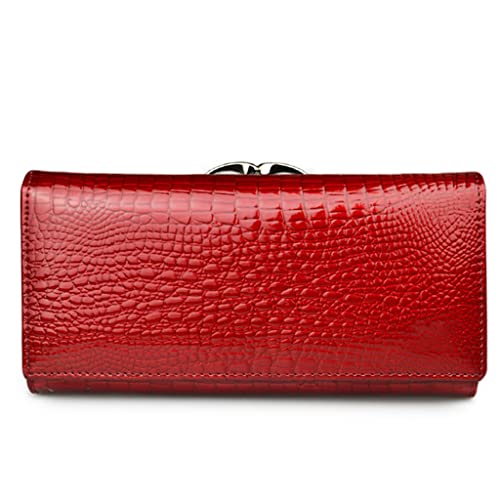 OralGos Mode Leder Damen Geldbörsen Lange Damen Geldbörse Clutch Geldtasche Geldbörsen, rot von OralGos
