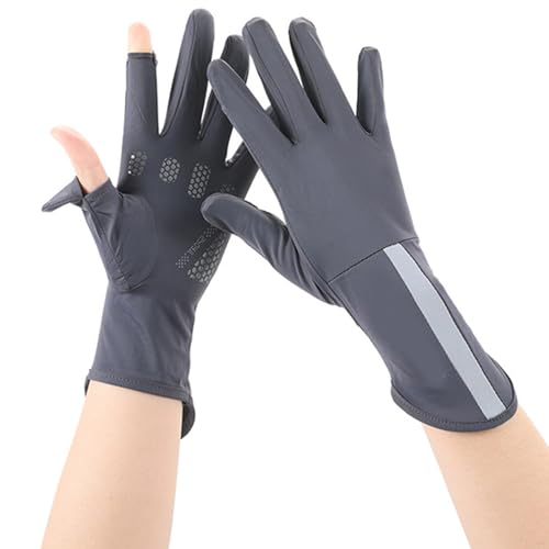 OralGos Sonnenfeste Handschuhe für Erwachsene, zwei Finger, freiliegende Handschuhe, Angeln, Radfahren, Kühlung, Teenager, Outdoor-Sport, Vollfinger-Handschuhe von OralGos