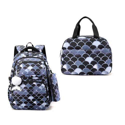OralGos Trendiger bedruckter Rucksack, tragbare Lunchtasche und Federmäppchen, perfekt für Jungen und Mädchen von OralGos