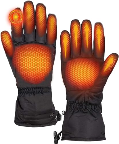 OrcoW Beheizte Handschuhe für Herren und Damen, beheizte Handschuhe, wiederaufladbar, elektrisch beheizte Handschuhe, Touchscreen-waschbar, Skihandschuhe für Motorrad, Skihandschuhe für Winter, von OrcoW