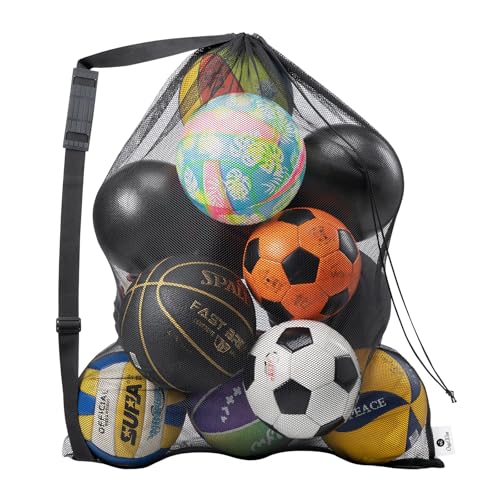 OrgaWise ballnetz für 10-12 bälle balltasche Fussball,Volleyball und Basketball ballsack ballnetz aufbewahrung groß Netz für bälle aufbewahrung(70x90cm) von OrgaWise