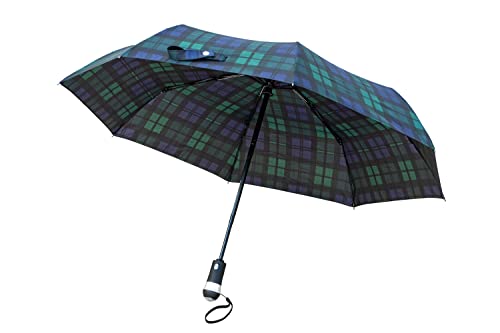 Origin Outdoors Led-Trek Regenschirme Blau-Grün Kariert One Size von Origin Outdoors
