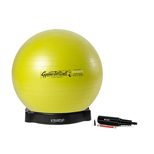 Original Pezziball MAXAFE 42 cm lindgrün m. Ballschale & Pumpe Gymnastikball von Original Pezzi