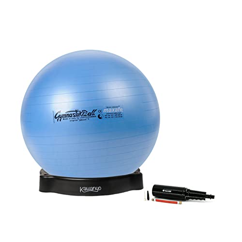 Original Pezziball MAXAFE 75 cm blau m. Ballschale & Pumpe Kombi Gymnastikball von PEZZI