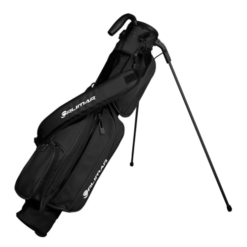 Orlimar Pitch 'N Putt Elite Sunday Golftasche aus Kunstleder mit Ständer für Damen und Herren, schwarz, klein, leicht, Par 3, Driving Range Golftasche für EIN Paar Schläger Schultergurt, Tragegriff, Orlimar Pitch 'N Putt Elite Sunday Golftasche aus Kunstleder mit Ständer für Damen und Herren, schwarz, klein, leicht, Par 3, Driving Range Golftasche für EIN Paar Schläger Schultergurt, Tragegriff, von Orlimar
