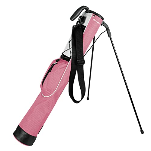 Orlimar Pitch 'n Putt Golf-Tragetasche, leicht, mit Ständer, kariert, Polyester, Blush Pink von Orlimar