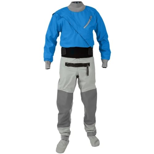 Dry Suit Kajak für Herren, atmungsaktives Material, Stoff, Surfen, Segeln, 3 Schichten, Blau, Größe L von Ornrjfll