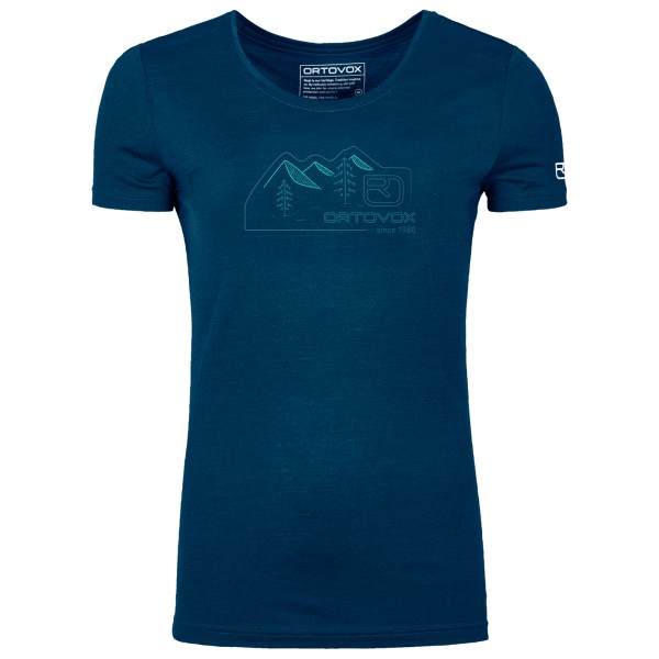 Ortovox - Women's 150 Cool Vintage Badge T-Shirt - Merinoshirt Gr S blau von Ortovox