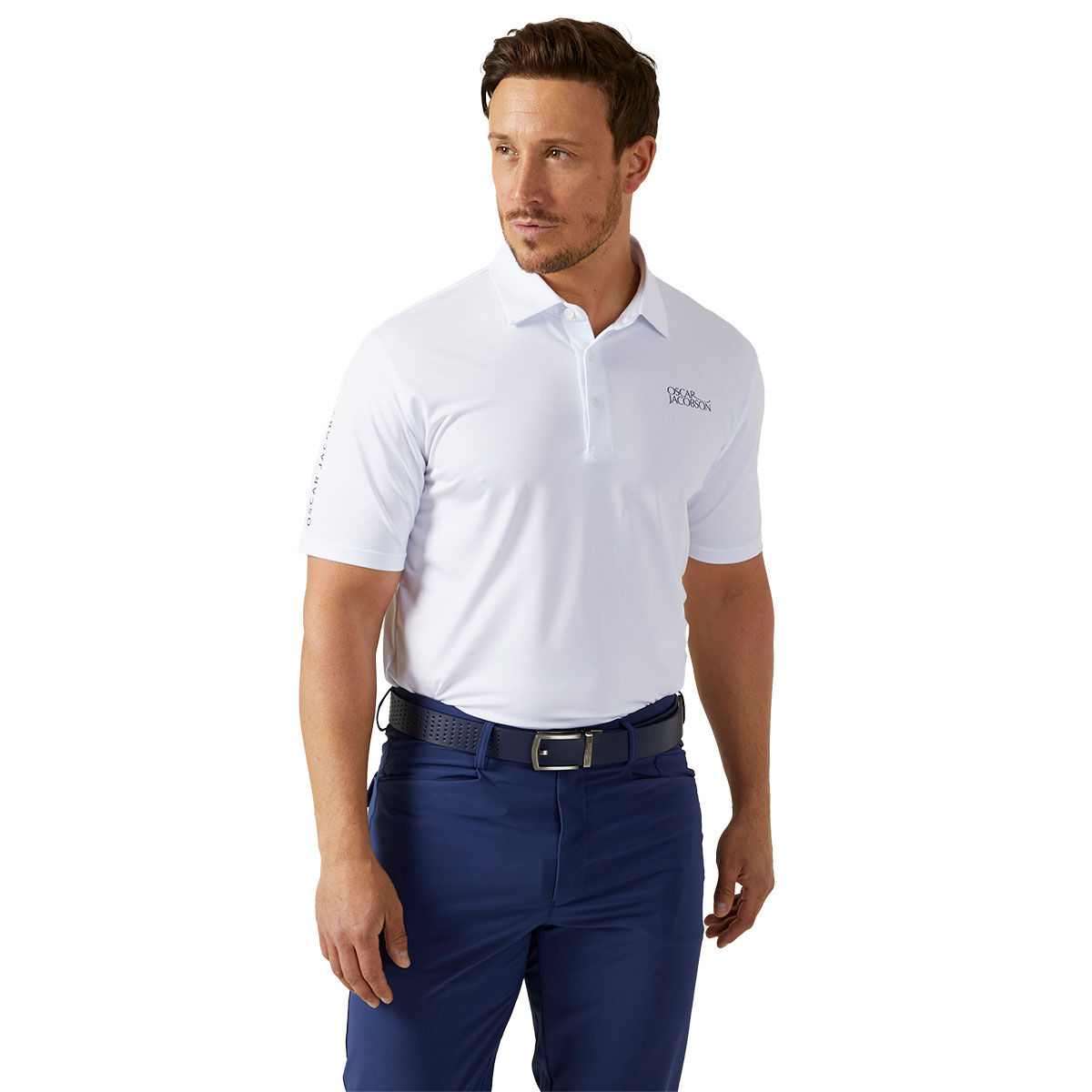 Oscar Jacobson Men's Bullock Tour Golf Polo Shirt, Mens, White, Large | American Golf von Oscar Jacobson