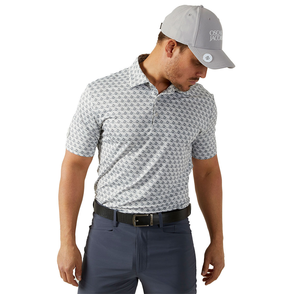 Oscar Jacobson Men's Kotewall Golf Polo Shirt, Mens, Lunar grey, Medium | American Golf von Oscar Jacobson