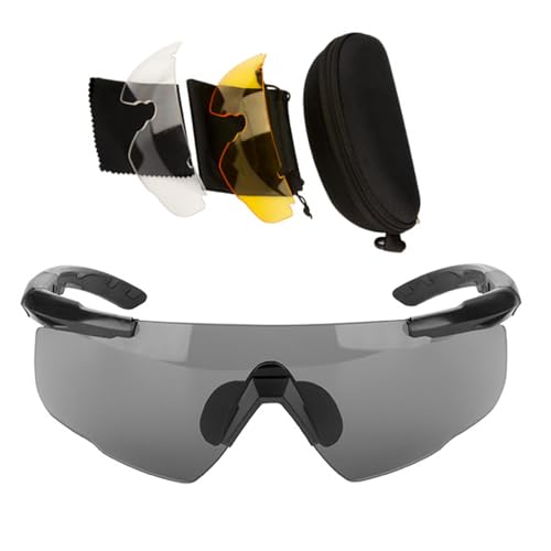 Osdhezcn Outdoor-Sport-Sonnenbrille, austauschbare Gläser zum Laufen, Baseball, Fahren, Angeln, Reiten, Mountainbiken, abnehmbares Nasenpolster von Osdhezcn