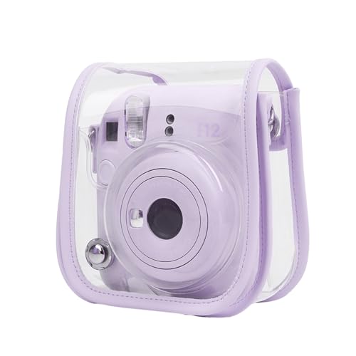 Osdhezcn Stilvolle transparente Kameratasche für Mini12 Kameratasche, PU-Kamera-Schultertaschen, klare und praktische Abdeckung, modisches Muster, abnehmbare Riemen, Kamera-Abdeckung, a von Osdhezcn