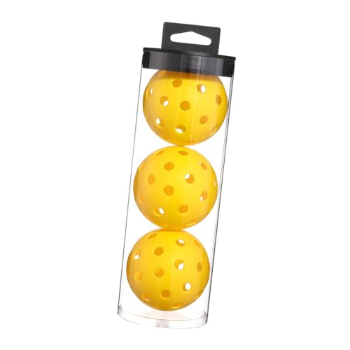 Oshhni 3X Pickleball-Ball-Übungsspielzeugball, speziell entwickelte langlebige Pickle-Bälle, Pickleball-Zubehör für den Innen- und Außenbereich, Gelb von Oshhni