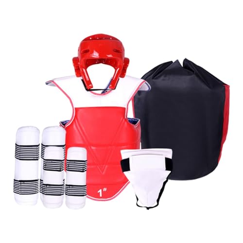 Oshhni 5 Stück Taekwondo-Schutzausrüstung, Karate-Sparring-Ausrüstung, verdickter, gepolsterter Box-Körperschutz für Sparring-Training Sanda, S von Oshhni