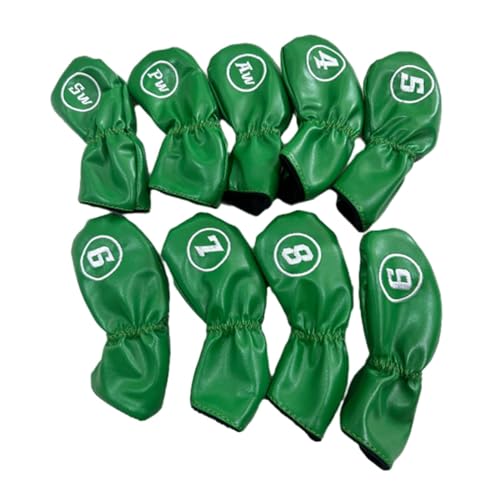 Oshhni 9 Stück Eisenkopfbedeckungen für Golfschläger, Kopfbedeckungen Eisen, Profis Anfänger Schutzhüllen, Grün von Oshhni
