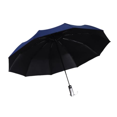 Oshhni Automatischer Taschenschirm, Reiseschirm für Regen, wasserdicht, Faltbarer Regenschirm für Camping, Ausflüge im Freien, Blau von Oshhni