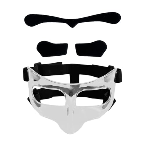 Oshhni Basketball-Maske, Gesichts-Nasenschutz, Gesichtsschutzmaske, Gesichtsschutz für gebrochene Nase zum Trainieren, Klarer schwarzer Aufkleber von Oshhni