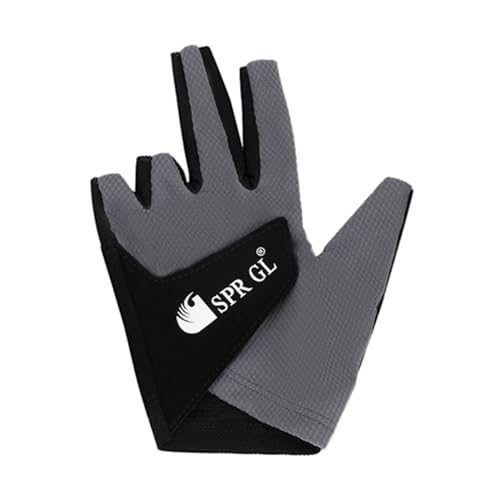 Oshhni Billardhandschuhe Snooker-Handschuhe, elastische 5-Finger-Billard-Pool-Snooker-Queue-Handschuhe, Billard-Zubehör für die Linke Hand, GRAU von Oshhni