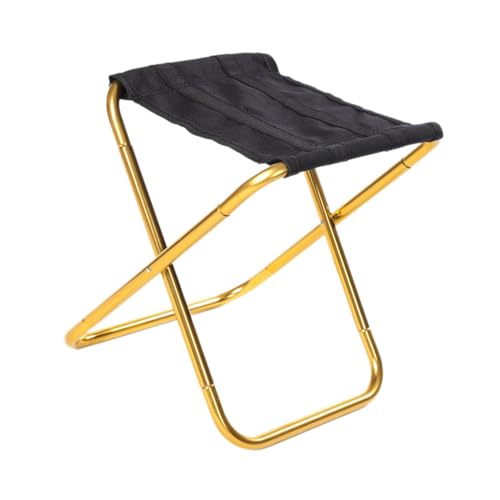 Oshhni Camping Hocker Angeln Stuhl Faltbare Fußhocker Sattel Stuhl für Sport Park Gartenarbeit, Gold von Oshhni