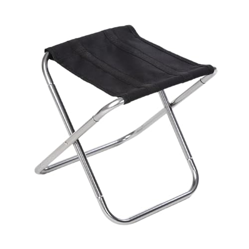 Oshhni Camping Hocker Angeln Stuhl Faltbare Fußhocker Sattel Stuhl für Sport Park Gartenarbeit, Silber von Oshhni
