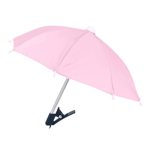 Oshhni Handy-Regenschirm, Handy-Sonnenschirmhalter, Smartphone-Durchmesser 28 cm, Gadget für die Hand, Handy-Regenschirm, Sonnenschirme, Handyständer, ROSA von Oshhni