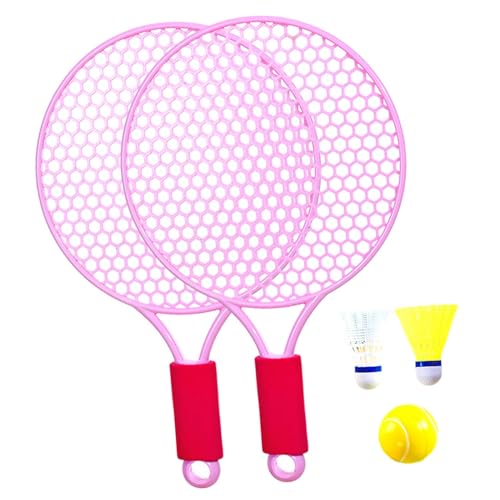 Oshhni Kinder-Tennisschläger, Trainingsbälle, Badminton-Tennisschläger, Geschenkset für Kinder, Outdoor-/Indoor-Sportarten, ROSA von Oshhni