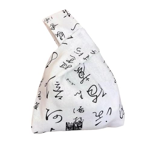 Oshhni Knotentasche mit chinesischem Kalligraphie-Muster, Kalligraphie-Handgelenktasche als Geburtstagsgeschenk, cremefarben von Oshhni