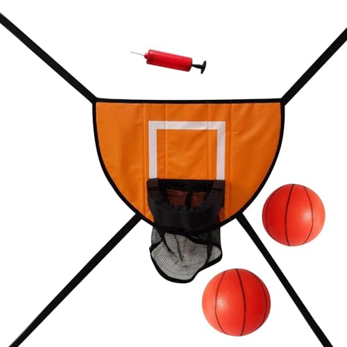 Oshhni Mini-Basketballkorb für Trampolin, Kinder-Basketballkorb, Breakaway- zum Dunking für Dunking-Basketballständer Orange, mit Zwei Bällen von Oshhni