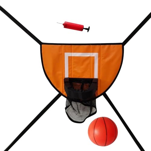 Oshhni Mini-Basketballkorb für Trampolin, Kinder-Basketballkorb, Breakaway- zum Dunking für Dunking-Basketballständer Orange, mit einem Ball von Oshhni