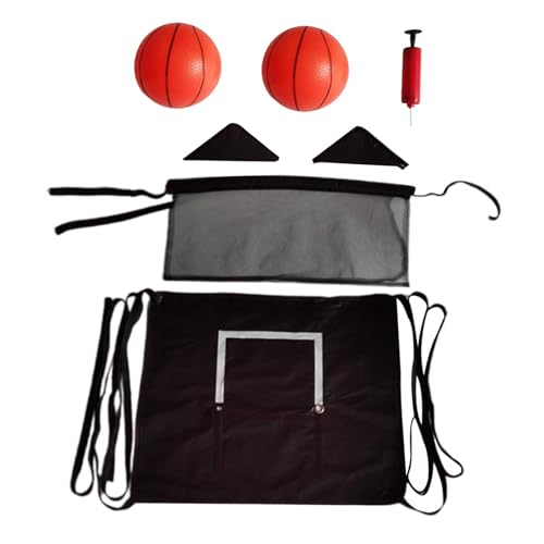 Oshhni Mini-Basketballkorb für Trampolin, Trampolin-Aufsatz, Torspiel für draußen, 2 Bälle von Oshhni