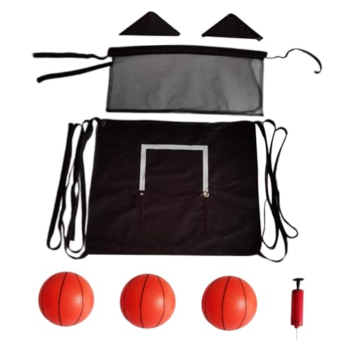 Oshhni Mini-Basketballkorb für Trampolin, Trampolin-Aufsatz, Torspiel für draußen, 3 Bälle von Oshhni