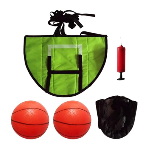 Oshhni Mini-Basketballkorb für Trampolin für alle Altersgruppen, Trampolin-Zubehör, leichtes Baseboard, mit 2 Stück Bällen von Oshhni