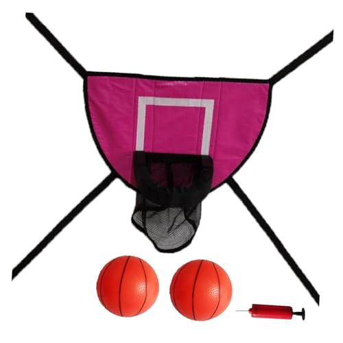 Oshhni Mini Basketballkorb für Trampolin mit Umzäunung Trampolin Befestigung Zubehör Universal Basketballständer, mit Zwei Bällen von Oshhni