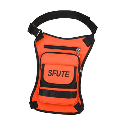 Oshhni Motorrad Beintasche, Wasserdicht Und Strapazierfähig, Praktische Hüfttasche für Unterwegs, Orange von Oshhni
