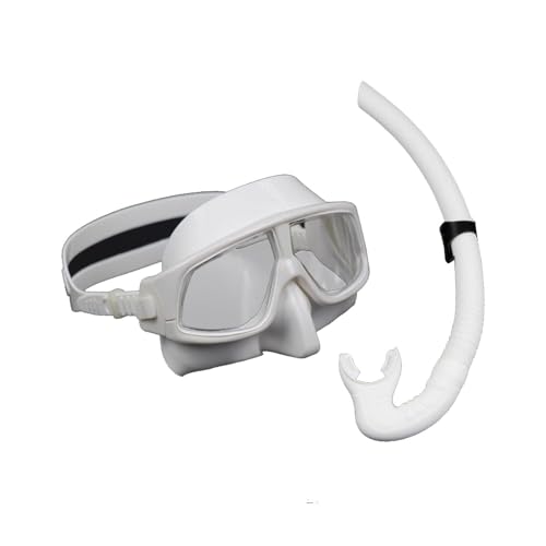 Oshhni Schnorchelset Tauchmaske mit Nasenschutz Atemschnorchel Schnorchelausrüstung Taucherbrille, Weiß von Oshhni