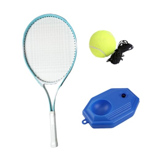 Oshhni Tennistrainer-Ball, Übungsball zum Selbstüben mit Schnur, Tennis-Rebounder-Set mit Schläger für drinnen und draußen, Garten, Blauer Schläger von Oshhni
