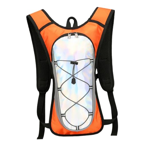 Oshhni Trinkrucksack Trinkrucksack Nylon Daypack Ultraleicht Trinkblase Aufbewahrungstasche für Outdoor Wandern Radfahren , Orange von Oshhni