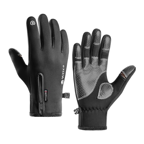 Oshhni Winterhandschuhe, warme Winterhandschuhe, Touchscreen, rutschfest, trendige Fahrradhandschuhe, für Männer, die bei kaltem Wetter , M von Oshhni