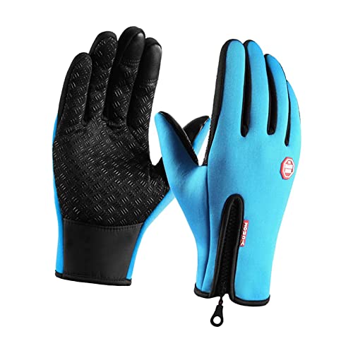 Oshhni Winterhandschuhe wasserdichte Touchscreen-Handschuhe für kaltes Wetter Warm für Motorradfahren Ski Outdoor-Sportarten, Blau, XL von Oshhni