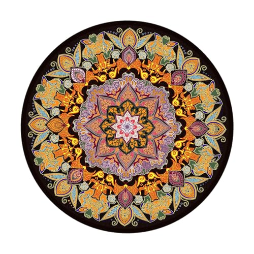 Oshhni Yoga-Bodenmatte, Yoga-Teppich, kreisförmiger Teppich, Meditationsmatte für den Einsatz im Wohnzimmer, 60cmx60cm von Oshhni