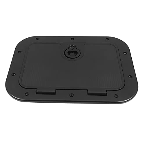 Osmond Marine-Deckplatte, Zugangsabdeckung, ausziehbare Inspektionsluke mit Verriegelung für Boot, Kajak, Kanu, 380 x 280 mm, Schwarz von Osmond